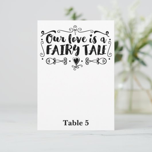 UNSERE LIEBE IST EINE FAIRE TALE-Hochzeitsstimmung Einladung (Stehend Vorderseite)