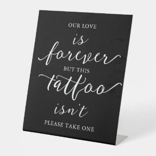 Unsere Liebe ist ewig Tattoo Schwarz-weiß Moderne Sockelschild