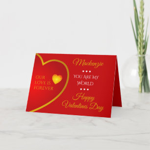 Unsere Liebe ist Forever Red Valentines Feiertagskarte