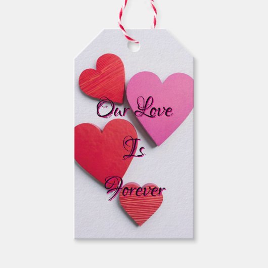 Unsere Liebe ist für immer ein Herz - Geschenkanhänger (Vorderseite)