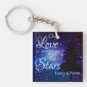Unsere Liebe ist im Sternennachthimmelnamen geschr Schlüsselanhänger (Vorderseite)