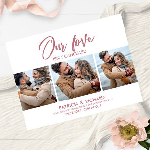 Unsere Liebe ist nicht abgesagt Hochzeit neues Dat Postkarte