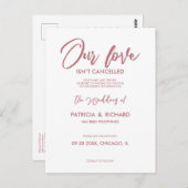 Unsere Liebe ist nicht abgesagt Hochzeitspause Postkarte (Vorne/Hinten)