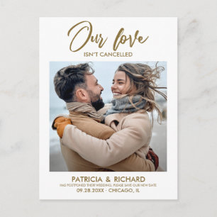 Unsere Liebe ist nicht abgesagt Hochzeitsverschieb Postkarte
