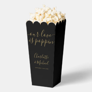 Unsere Liebe ist Poppin Black and Gold Hochzeitsma Geschenkschachtel