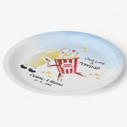 Unsere Liebe ist Poppin Popcorn Pappteller (Schrägansicht)