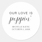 Unsere Liebe ist Poppins Hochzeitsbindungspartei Runder Aufkleber (Vorderseite)