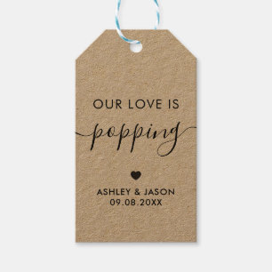 Unsere Liebe ist Poppping, Popcorn Tag, Wedding, K Geschenkanhänger