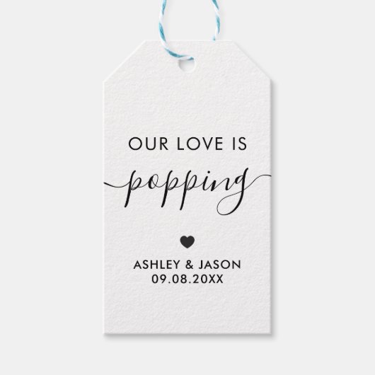Unsere Liebe ist Poppping, Popcorn Tag, Wedding, K Geschenkanhänger (Vorderseite)