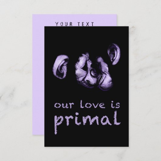 unsere Liebe ist ursprünglich: Schimpansen küssen Einladung (Vorne/Hinten)