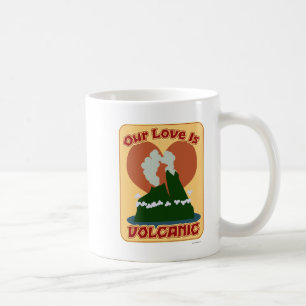 Unsere Liebe ist vulkanische Cartoon-Reise Aussage Kaffeetasse