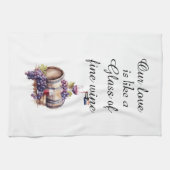 Unsere Liebe ist wie ein Glass feinen Weins Geschirrtuch (Horizontal)