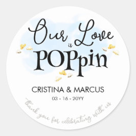 Unsere Liebe knallt Popcorn Runder Aufkleber