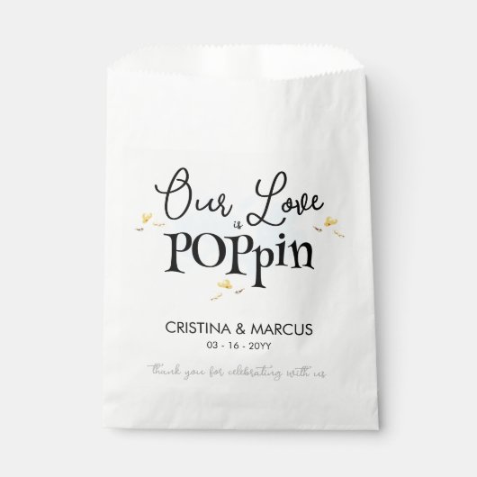 Unsere Liebe lässt Popcorn platzen Geschenktütchen (Vorderseite)