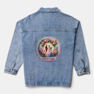 Unsere Liebe reicht bis zum Mond Braut Hochzeit Jeansjacke
