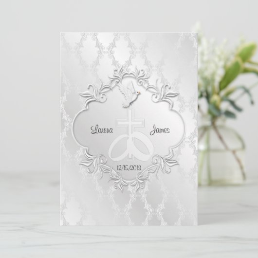 Unsere Liebe-religiöse Hochzeits-Einladung Einladung (Stehend Vorderseite)