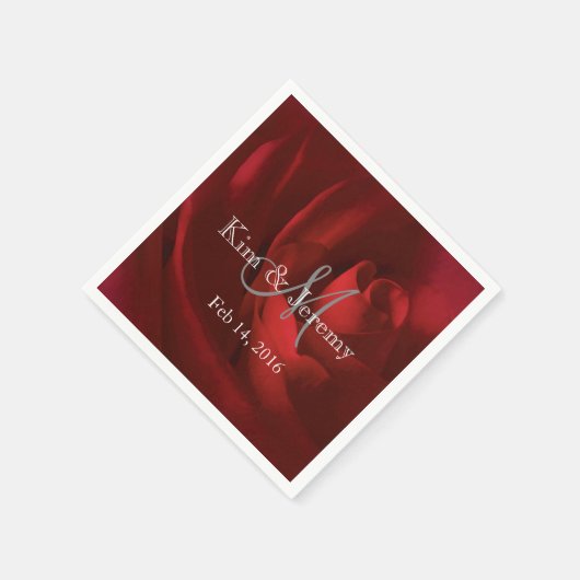 Unsere Liebe Romantische Hochzeit Personalisiert Serviette (Ecke)