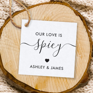 Unsere Liebe sind scharfe Gastgeschenk Hochzeit-Ta Geschenkanhänger
