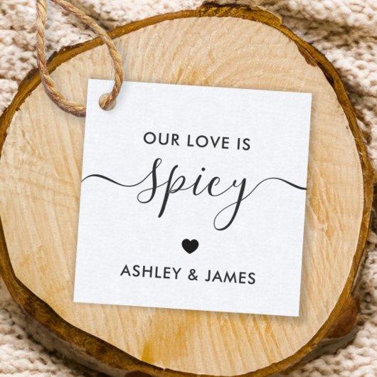 Unsere Liebe sind scharfe Gastgeschenk Hochzeit-Ta Geschenkanhänger
