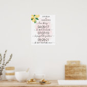 Unsere Liebe Story Best Day Lemons Pink Wedding Poster (Küche)