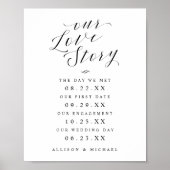 Unsere Liebe Story Bride & Groom Timeline Hochzeit Poster (Vorne)