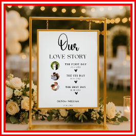 Unsere Liebe Story Calligraphy Wedding Willkommens Poster
