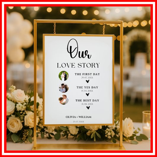 Unsere Liebe Story Calligraphy Wedding Willkommens Poster