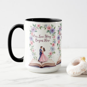 Unsere Liebe Story Floral Ehe Tasse