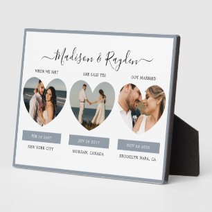 Unsere Liebe Story Foto Dusty Blue Wedding Plaque Fotoplatte