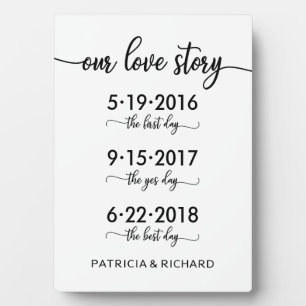 Unsere Liebe Story Special Dates Timeline Wedding  Fotoplatte