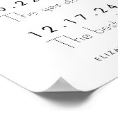 Unsere Liebe Story Special Dates Timeline Wedding Poster (Ecke)