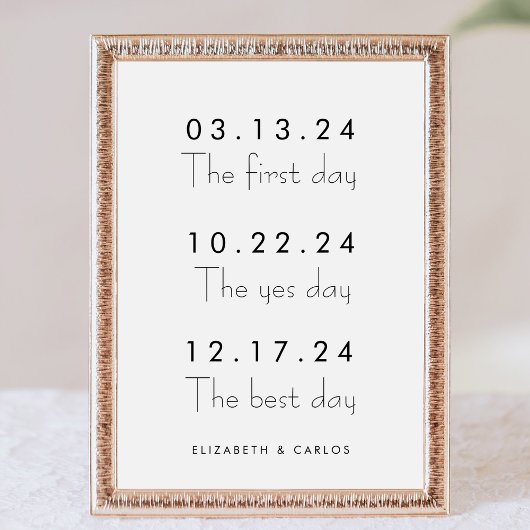Unsere Liebe Story Special Dates Timeline Wedding Poster