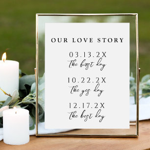 Unsere Liebe Story Special Dates Timeline Wedding Poster