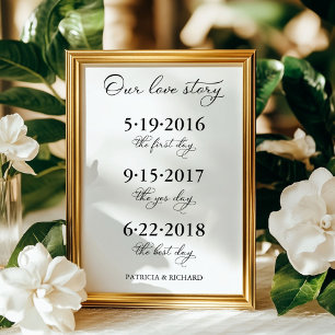 Unsere Liebe Story Special Dates Timeline Wedding  Poster