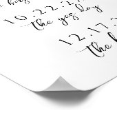 Unsere Liebe Story Special Dates Timeline Wedding Poster (Ecke)