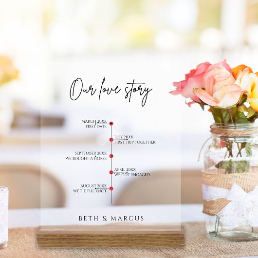 Unsere Liebe Story Special Termine mit Holz Acrylschild