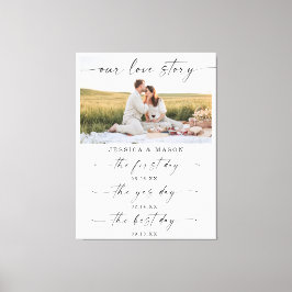Unsere Liebe Story Timeline Hochzeitdekor wahren Leinwanddruck