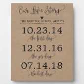 Unsere Liebe Story Timeline Wedding Sign Decor Fotoplatte (Vorderseite)