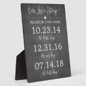 Unsere Liebe Story Timeline Wedding Sign Decor Fotoplatte (Seite)