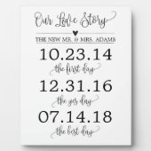 Unsere Liebe Story Timeline Wedding Sign Decor Fotoplatte (Vorderseite)