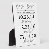Unsere Liebe Story Timeline Wedding Sign Decor Fotoplatte (Seite)