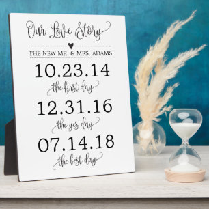 Unsere Liebe Story Timeline Wedding Sign Decor Fotoplatte