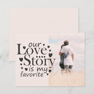 Unsere Liebe Story Typografy Black Valentine's Fot Feiertagskarte