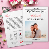 Unsere Liebe Story Valentine's Day Newspaper Blume Geschenkpapier