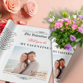 Unsere Liebe Story Valentine's Day Newspaper Blume Geschenkpapier