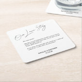 Unsere Liebe Story Wedding Napkins Rechteckiger Pappuntersetzer (angewinkelt)