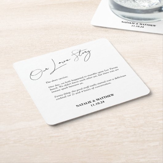 Unsere Liebe Story Wedding Napkins Rechteckiger Pappuntersetzer (angewinkelt)