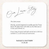 Unsere Liebe Story Wedding Napkins Rechteckiger Pappuntersetzer (Vorderseite)