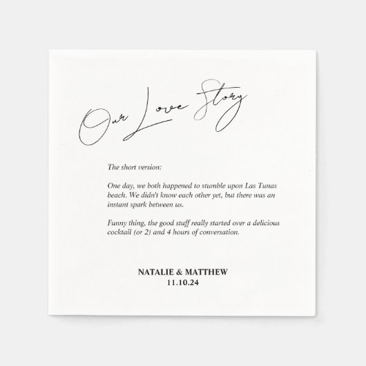 Unsere Liebe Story Wedding Napkins Serviette (Vorderseite)