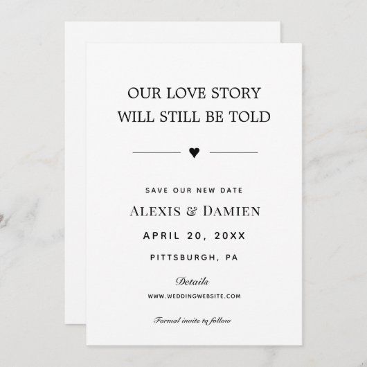 Unsere Liebe-Story wird immer noch erzählt, ändern Einladung (Vorne/Hinten)